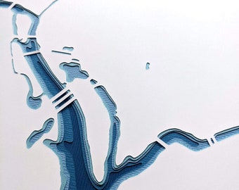 Waszyngton, DC - wielowarstwowa wycinanka papierowa o wymiarach 8 x 10 cali