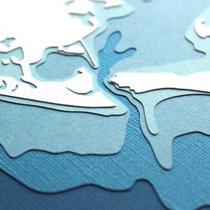 Galveston Bay - original 8 x 10 Papercut-Kunst in der Farbe Ihrer Wahl