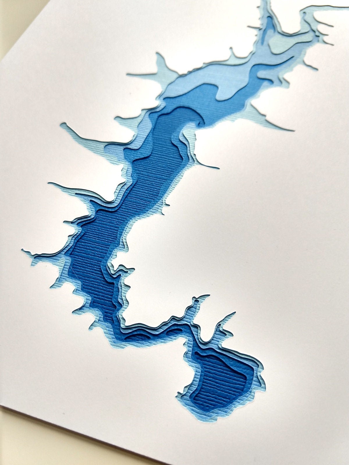 Lake Redstone - original 8 x 10 papercut art