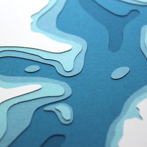 Cedar Lake - original 8 x 10 Papercut-Kunst