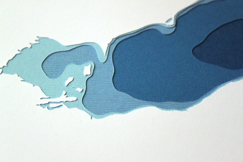 Lake Erie original 8 x 10 papercut art image 3