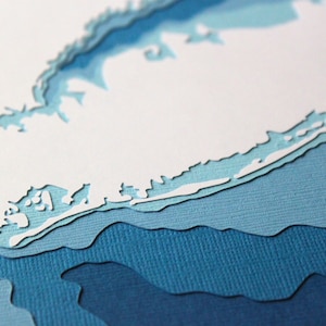 Long Island - original 8 x 10 papercut art in your choice of color