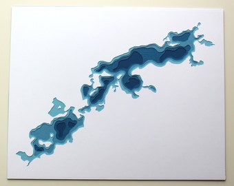 Prior Lakes - original 8 x 10 papercut art