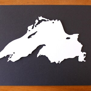 Lake Superior Silhouette 8 x 10 original papercut image 2