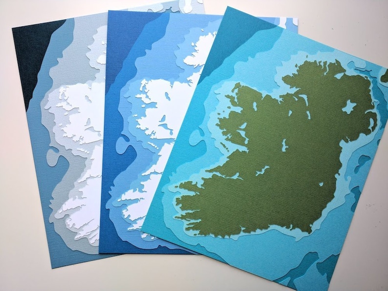 Ireland 8 x 10 layered papercut art image 1