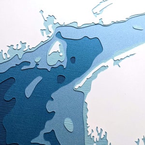 Bahía de Fundy - arte original de corte de papel de 8 x 10