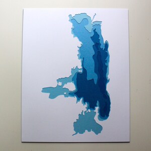 Flathead Lake original 8 x 10 papercut art image 2