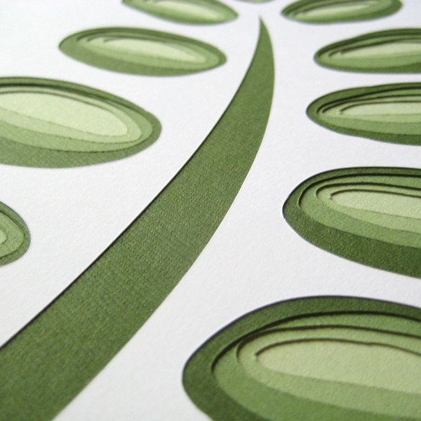 Retro Fern - original papercut (8 x 10) Retro Fern - original papercut (8 x 10)