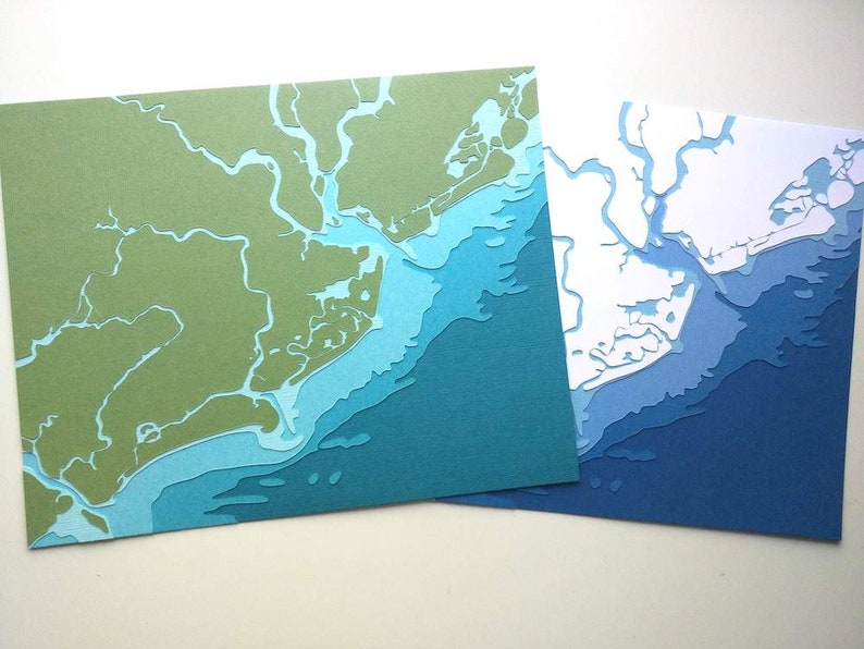 Charleston, SC 8 x 10 layered papercut art image 6