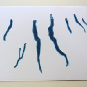 Finger Lakes - 8 x 10&quot; layered papercut art
