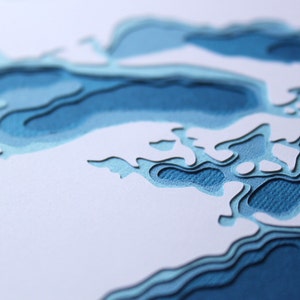 Weissfisch Chain of Lakes - original 8 x 10 Papierschnitt in der Farbe deiner Wahl
