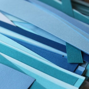 Large Box of Blue Paper Scraps image 5