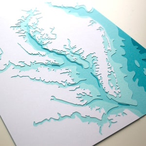 Chesapeake Bay original 8 x 10 papercut art image 3