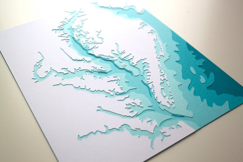 Chesapeake Bay original 8 x 10 papercut art image 3