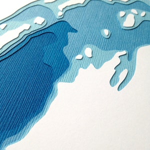 Lago Michigan - opere d'arte originali di 8x10 papercut