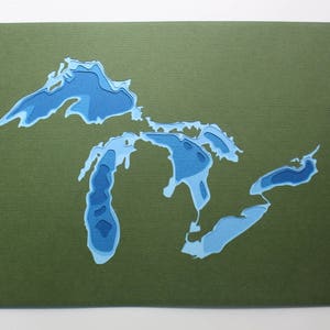 The Great Lakes original 8 x 10 papercut art image 7