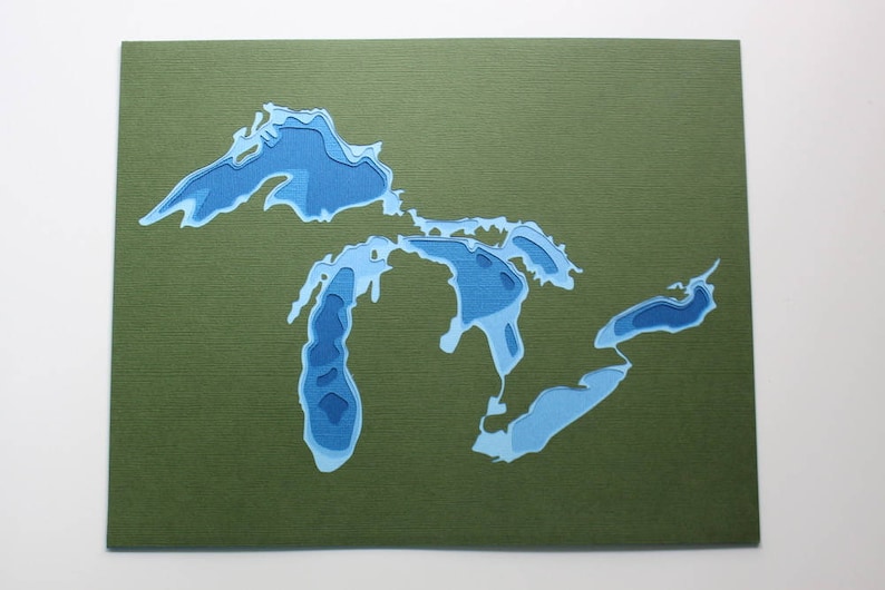 The Great Lakes original 8 x 10 papercut art image 7