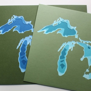 The Great Lakes original 8 x 10 papercut art image 5