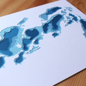 Whitefish Chain of Lakes original 8 x 10 papercut art in your choice of color image 3