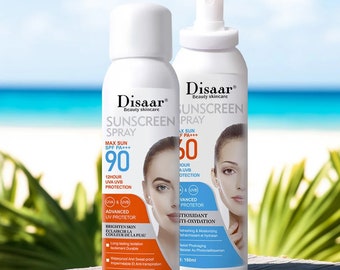 Disaar 160 ml flüssiges Sonnenschutzspray für Körper und Gesicht, feuchtigkeitsspendender UV-Schutz, Solarcreme, einfach aufzutragendes Make-up