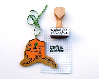hand writing paper for sale Made in Alaska Stamp, Hand Lettered Calligraphy Stamp, Paper Craft Rubber Stamp, Unique Shop Packaging