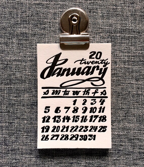 Little Letterpress 2020 Calligraphy Calendar Small Magnetic Etsy Little Letterpress 2020 Calligraphy Calendar Small Magnetic Etsy