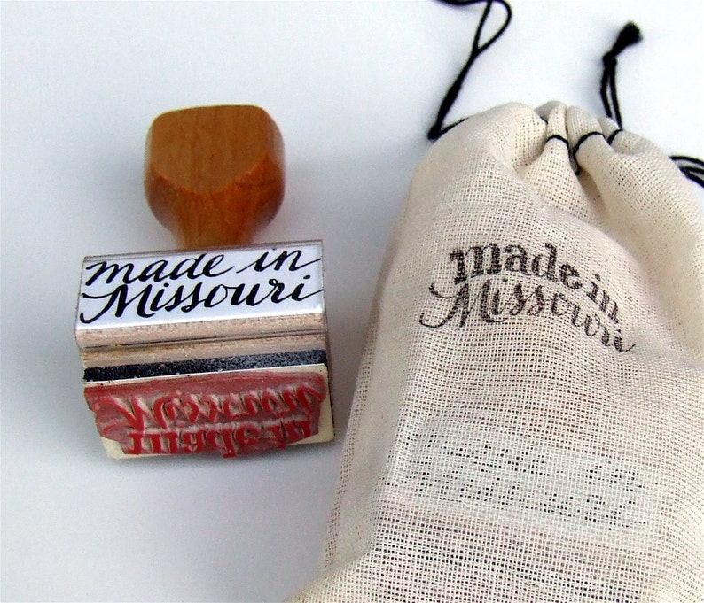 Made in Missouri Rubber Stamp Made in America Calligraphy Etsy