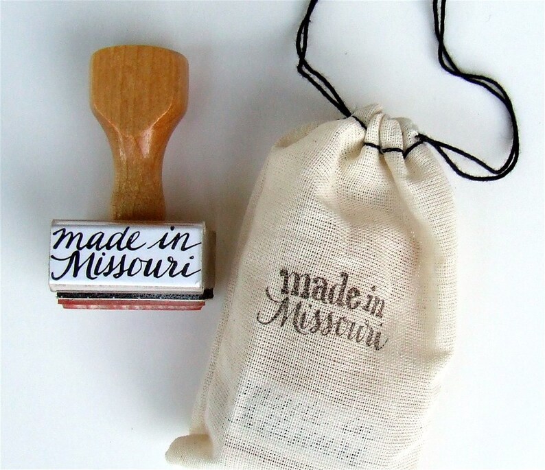 Made in Missouri Rubber Stamp Made in America Calligraphy Etsy