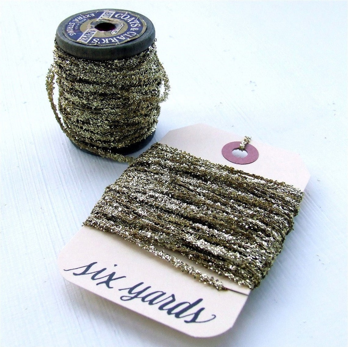 Gilded Gold Tinsel String 6 Yards of Glittery Gold Metallic Etsy