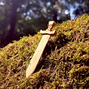 Hand Carved Wooden Sword Bookmark. Longsword with and without wire handle wrap . Unique Fantasy Gift for Readers