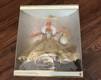 RARE NEW Celebration Barbie Special 2000 Edition in Gold Dress