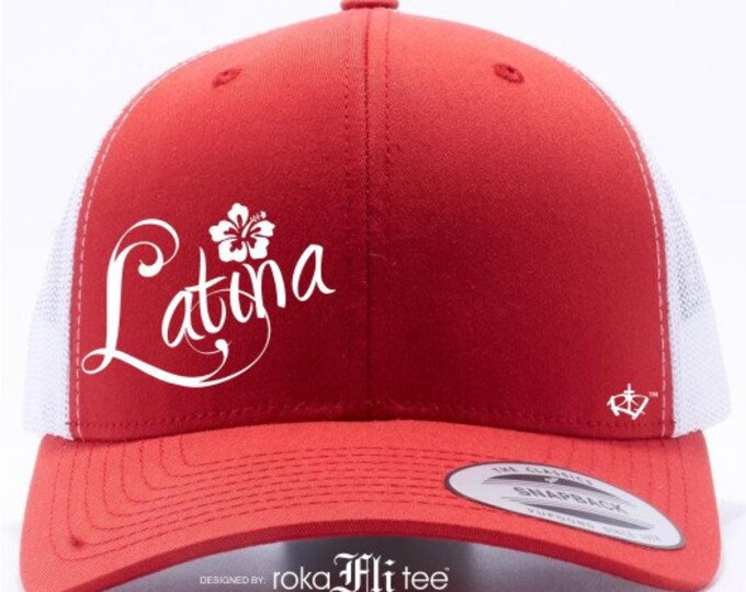 Latina Red & White Snapback, Latina Snapback, Latina Hat, Snapbacks, Gifts for her