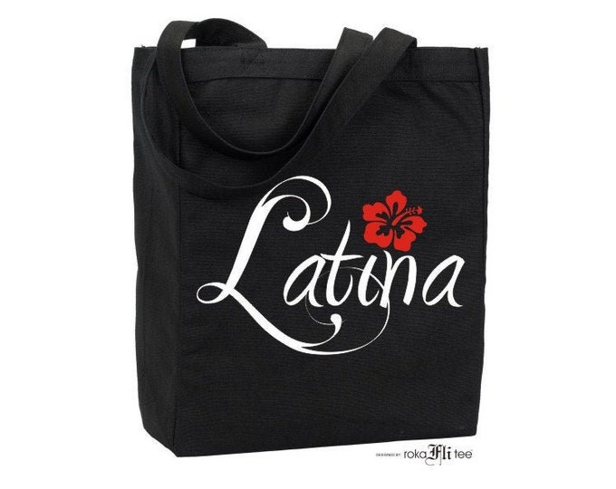 Latina Flor Canvas Tote Bag