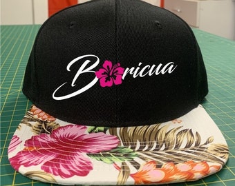 Boricua Floral Snapback, Snapbacks, Puerto Rico Snapback, Floral Snapback, Boricua Hat, Puerto Rican Hat