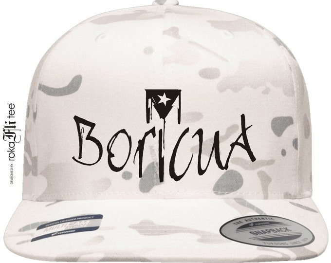 Boricua White Camo Snapback