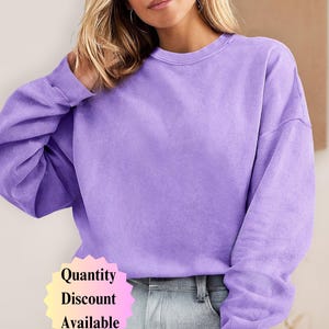 Comfort Colors Sweatshirt, Oversized Unisex Crewneck, Washed Blank Sweatshirt, Casual Sweater for Men and Women, Cozy Basic Pullover