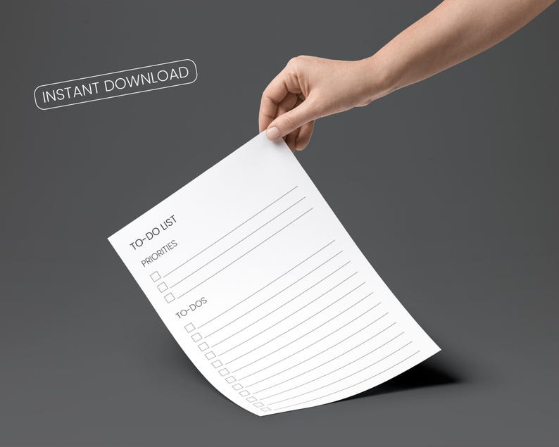 Printable to Do List Template: A4, A5, Letter Sizes / PDF / Instant ...