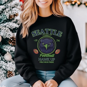 Vintage voetbalshirt Seattle, shirt Seattle Game Day, Seahawk-hoody, Seattle voetbalcadeau, cadeau Seahawk-fan