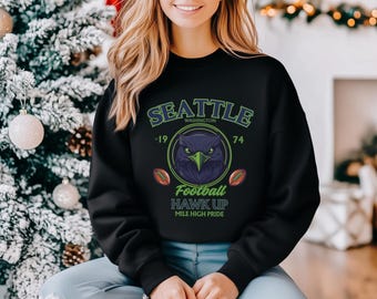 Seattle Football Vintage Sweatshirt, Seattle Game Day Shirt, Seahawk Hoodie, Seattle Football Gift, Seahawk Fan Gift