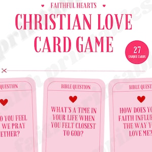 Christliche Paare lieben Kartenspiel PDF | Glaubensbasiertes Valentinstagsspiel | Hochzeitsspiel Braut + Bräutigam | Spiel für Paare | Frau / Mann Geschenk
