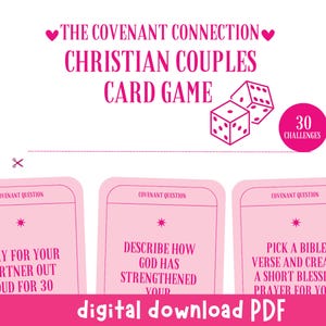 Kaartspel christelijk stellen (pdf) | Op geloof gebaseerd valentijnsspel | Bruiloftspel bruid en bruidegom | Spel voor stellen | cadeau echtgenote/echtgenoot Bonding