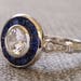 Antique Sapphire and Diamond Ballerina Antique Engagement Ring Vintage Art Deco Blue White 14K Gold The Doris