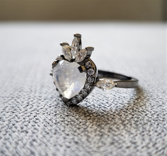 Heart shaped moissanite outlet engagement ring