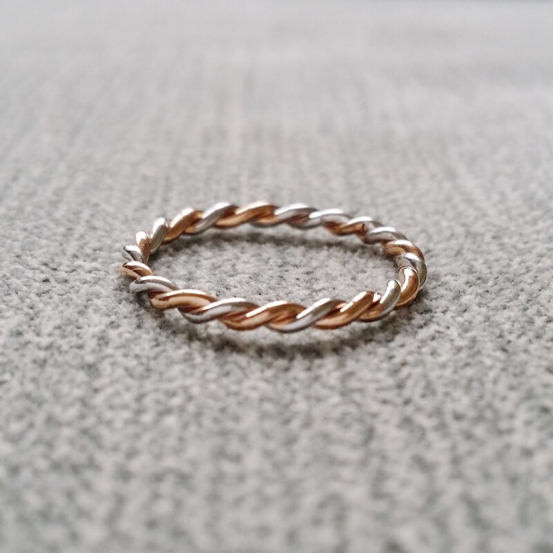 Two Tone Rope Ring - Etsy