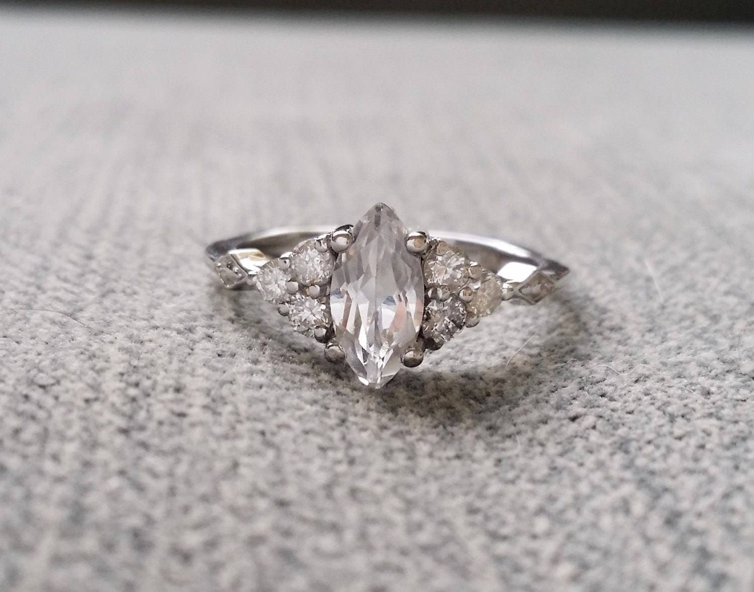 Marquise white sapphire deals ring