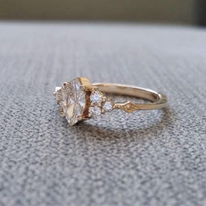G-H Moissanite Antique Engagement Ring Victorian Marquise Diamond ...