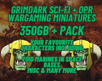 350 GB+ Grimdark Sci-Fi FACTIONS + OPR Modelos Archivo 3D Mega Paquete Paquete Archivo de juegos de guerra impreso en 3D Miniaturas de mesa Void Marines Hersey STL