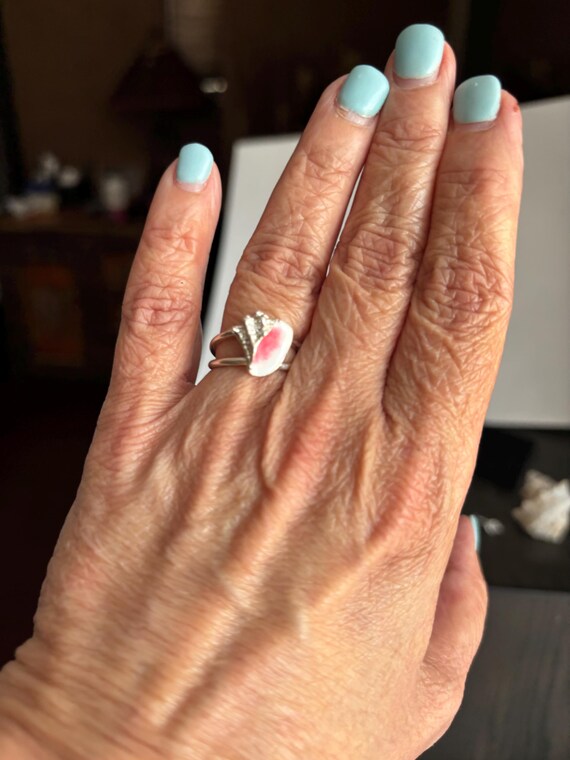925 Silver Hand made Conch Shell ring. Ring size … - image 2