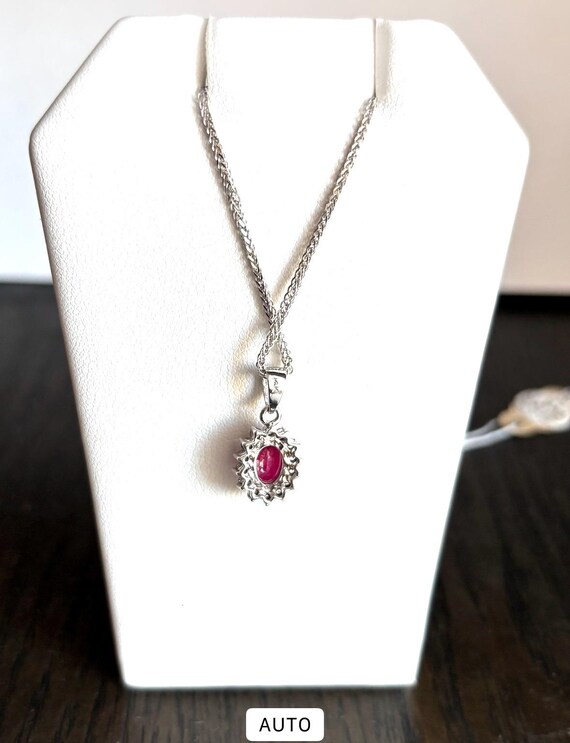 Ruby with Diamonds pendant set in 14 Karat Solid … - image 2