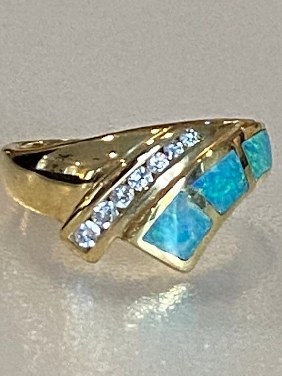 Australian Boulder Opal Ring set in 14 Karat Solid